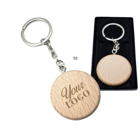 Drevená kľúčenka v darčekovej krabičke