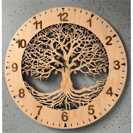 Štýlové drevene  hodiny na stenu