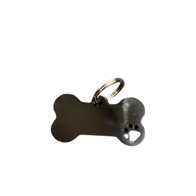 Acél medál - kutyacsont mancsával