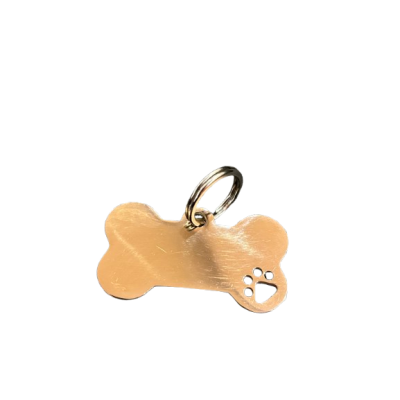 Acél medál - kutyacsont mancsával