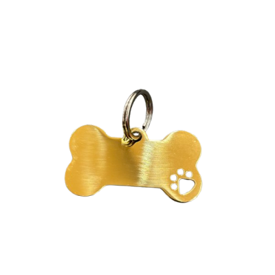 Acél medál - kutyacsont mancsával