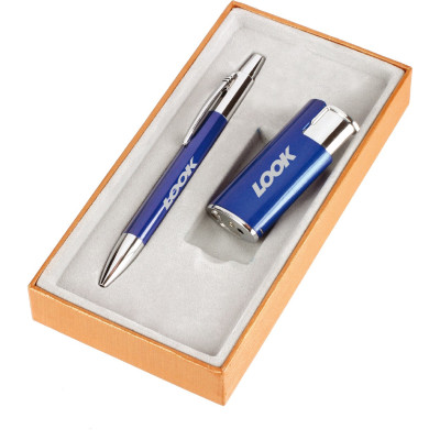 Reklamné predmety Guľôčkové pero a zapaľovač v darčekovom balení